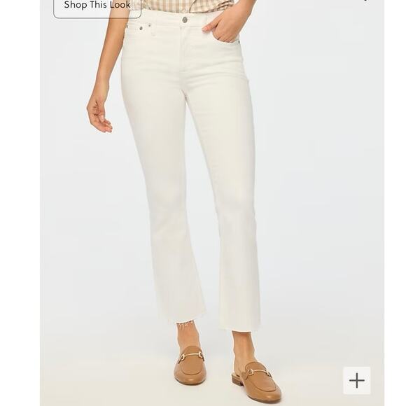 NWT J. Crew Flare Crop White Jean in Signature Stretch Size 30 - Picture 1 of 7